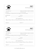 Pet Rehoming Agreement Receipt