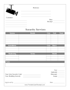 Security System Receipt
