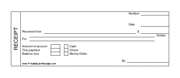 Printable Cash Receipt cash receipt