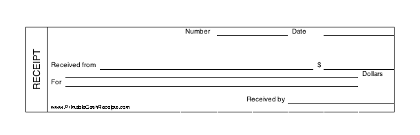 Printable Cash Receipt (4 per page) cash receipt