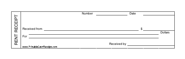 Rent Receipt (4 per page) cash receipt