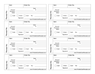 8-per-Page Receipts cash receipt