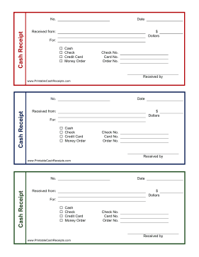 Colorful Cash Receipt cash receipt