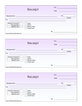 Colorful Receipt cash receipt