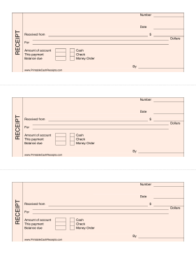 Pink Cash Receipts cash receipt