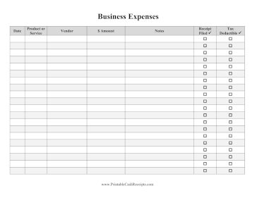 Tax Deduction Receipts Tracker cash receipt