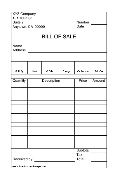 Printable Cash Receipt (2 per page) cash receipt