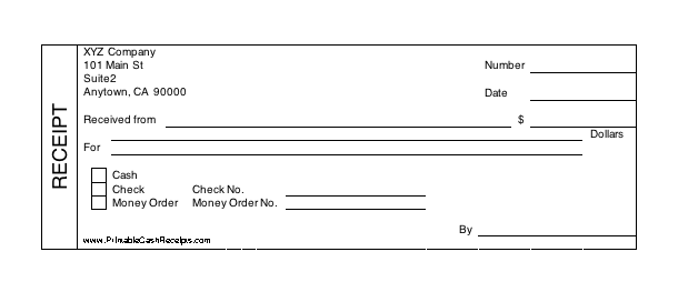 Printable Cash Receipt cash receipt