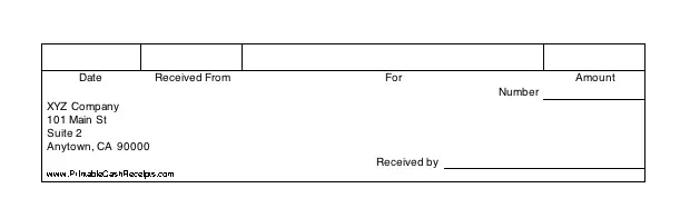 Printable Cash Receipt (4 per page) cash receipt