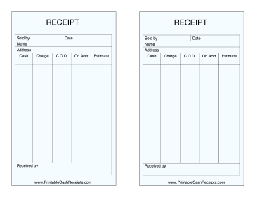 Blue Sales Receipt cash receipt