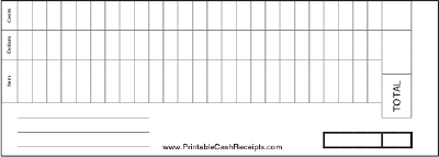 Business Deposit Receipt cash receipt