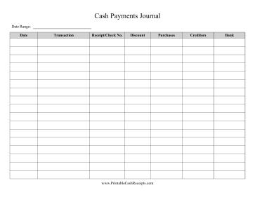 Cash Payments Journal cash receipt