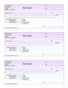 Colorful Receipt cash receipt