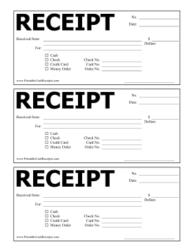 Large Header Receipt cash receipt