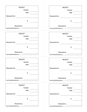 Mini Cash Receipts 8 cash receipt