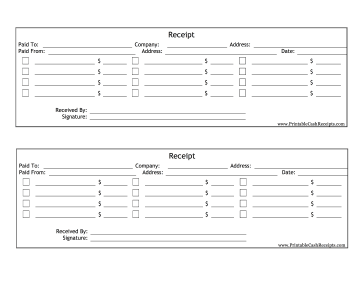 Multiple Purchase Receipt cash receipt