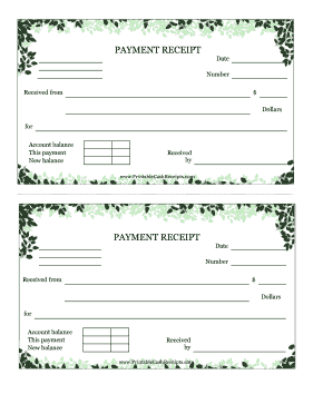 Nature Payment Receipt cash receipt