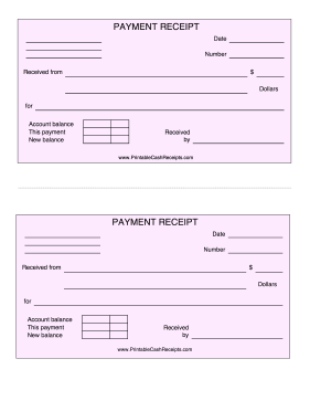 Purple Payment Receipt cash receipt