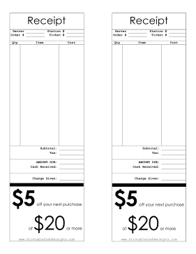 Receipt With Coupon cash receipt