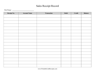 Sales Receipt Record cash receipt