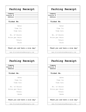 Simple Parking Receipt cash receipt