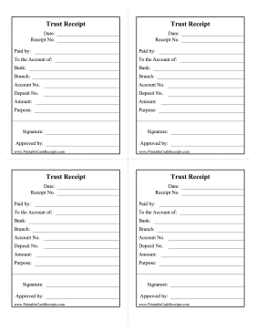 Trust Receipt (4 per page) cash receipt