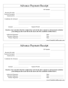 Advance Payment Receipt