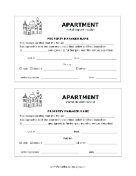 Apartment Rental Deposit Receipt cash receipt