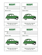 Car Washing Receipt 4up cash receipt