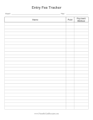 Entry Fee Tracker