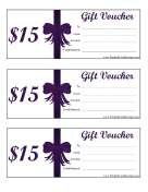 Gift Vouchers 15 Dollars