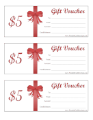 Gift Vouchers 5 Dollars