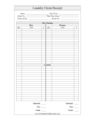 Laundry Claim Receipt