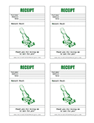 Lawn Mowing Receipt 4up cash receipt