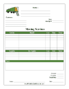 Moving Company Receipt cash receipt