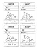 Petsetting Receipt 4up cash receipt