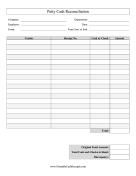 Petty Cash Receipts