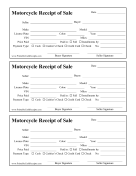 Receipt Of Sale Motorcycle