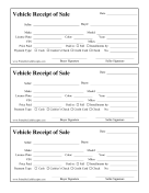 Receipt Of Sale Vehicle