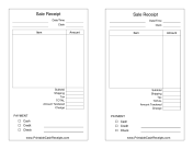 Sale Receipt With Payment Type