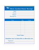 Silent Auction Donor Receipts (4 per page)